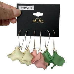 Noir Petal Drop Earrings